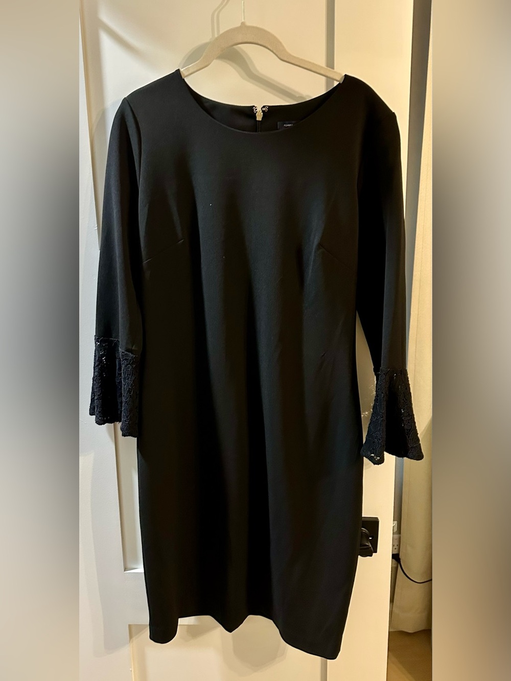 Tommy Hilfiger Black Shift Dress with Lace Bell Sleeves